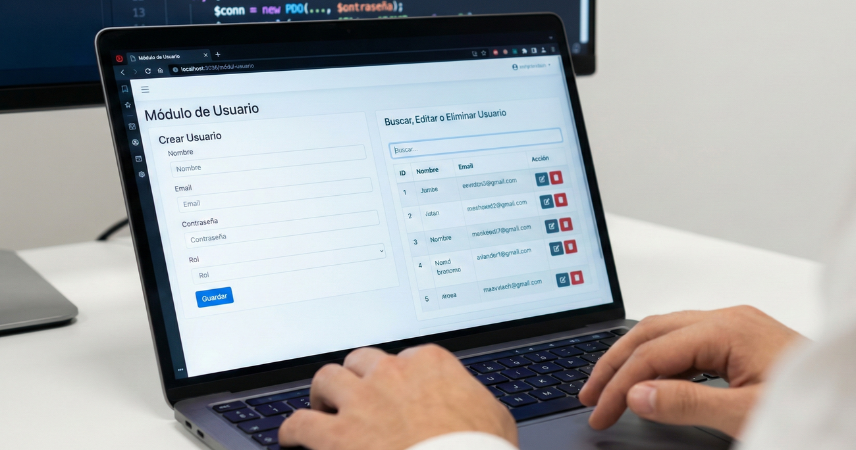 Creación de módulo de usuario en sistema preexistente